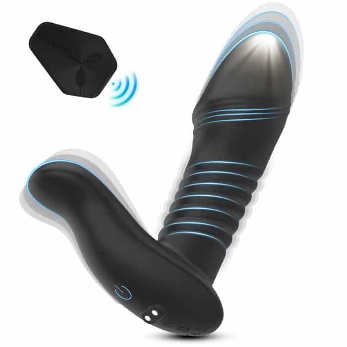 Full Silicone Thrusting Vibrating Butt Plug & Male Anal Vibrator – Remote-Controlled Sex Toy for Men