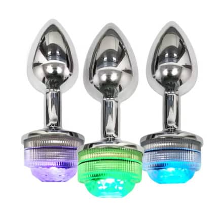 Metal Stainless Steel Butt Plug with LED Light