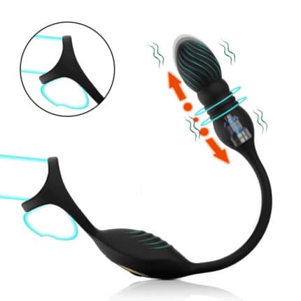 3-in-1 Thrusting Anal Beads & Butt Plug
