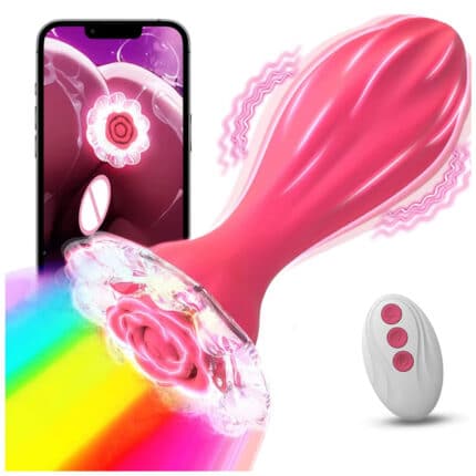 Crystal Rose Vibrating Butt Plug