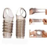 Factory In Stock TPE Cock Extender Enlargement Dildo Penis Scrotum Sleeve Sex Toy