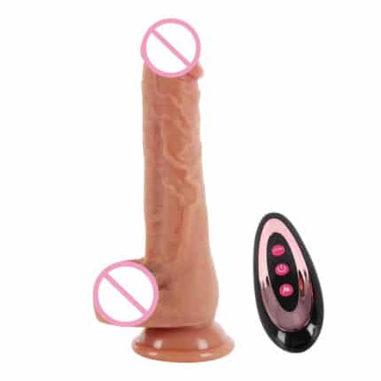 Realistic Heated Silicone Thrusting Dildo Vibrator