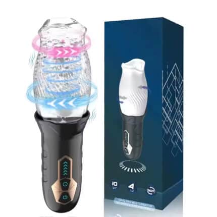 Male Masturbation Cup – 5 Frequency Rotation & 10 Frequency Vibration Electric Masturbator