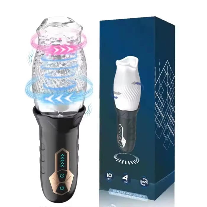 Male Masturbation Cup – 5 Frequency Rotation & 10 Frequency Vibration Electric Masturbator