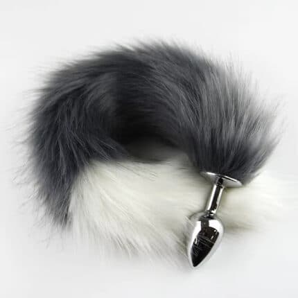 Real Fox Tail Metal Anal Plug