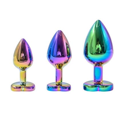 3-Pcs Luxury Metal Butt Toys – Heart-Shaped Anal Plug