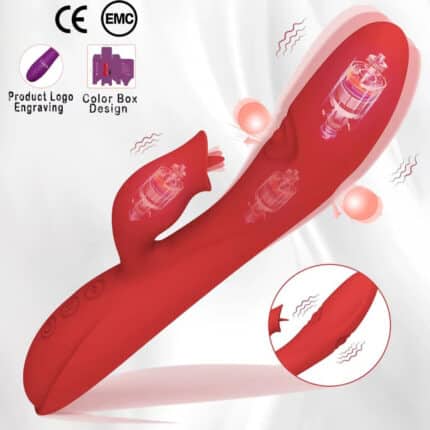 Silicone Tongue Licking Vibrator for Women Waterproof Rechargeable Clitoral Stimulator Masturbation Sex Toy