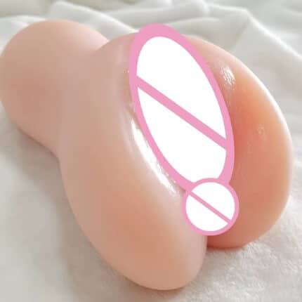 Realistic TPE Masturbation Cup Dual Channel Pluggable 5D Flesh Folds 7.48IN Custom Colors Male Masturbator