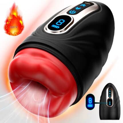 Intelligent Digital Display Heating Mouth Male Masturbator – 9 Frequency Vibration & Prostate Massager