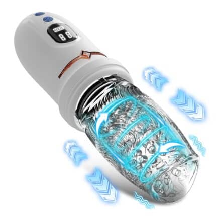 Real Arthur Aircraft Cup Male Masturbator Automatic Rotating Telescopic Vibrating Sex Toys with Oral Massage