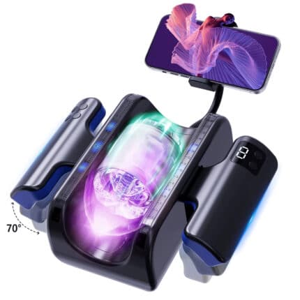 Folding Handle Male Milking Sex Machine Telescopic Thrusting Automatic Stroker Masturbation Cup