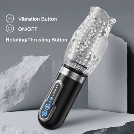 Anti-Blocking Transparent Pocket Pussy Male Stroker Vibrator