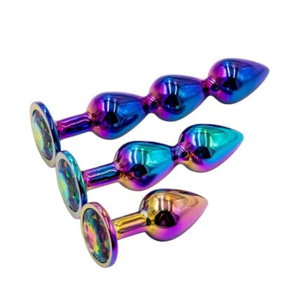 New Rainbow Metal Anal Beads