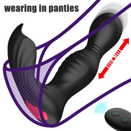 Thrusting Anal Plug Vibrator Remote Control Prostate & Butt Plug Sex Toy
