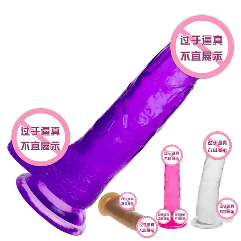 where-to-buy-Realistic-Dildo-from-china-supplier-2-1 Realistic Jelly Dildo TPE Strap-On with Suction Cup for Women