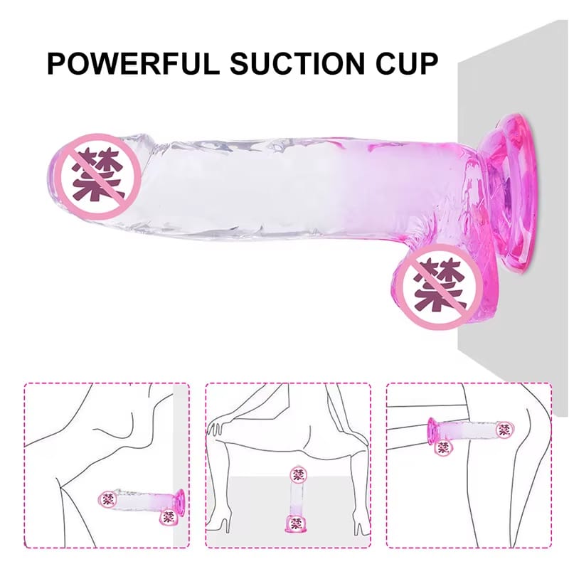 where-to-buy-Realistic-Dildos-from-china-supplier-5 4 Sizes Jelly Dildo Realistic Silicone Suction Cup Sex Toys