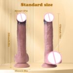 Women Masturbator Dildo 6.7 Inch Brown Realistic Silicone Suction Cup Penis
