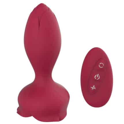 Remote Control Rose Anal Plug – Silicone Vibrating Butt Plug