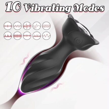 Rose Gem Anal Plug Vibrator 10 Speed Butt Plug