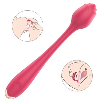 Silicone Double-End Rose G-Spot Vibrator