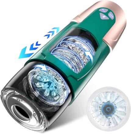 Male Sex Toy Dark Knight Fully Automatic Retractable Rotating Masturbator Cup