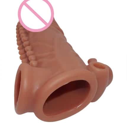 Brown Silicone Penis Sleeve – Realistic Dildo