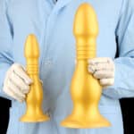 Extra Large Head Golden Silicone Anal Butt Plug