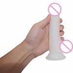 White Silicone Big Dildo Realistic Suction Cup Penis Sex Toy for Women