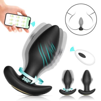 App_Remote Controlled Vibrating Anal Plug for Men & Couples – Silicone Butt Plug