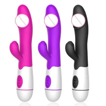 Multifrequency 7.68in Silicone Dildo Vibrator
