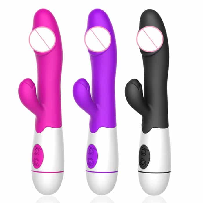 Multifrequency 7.68in Silicone Dildo Vibrator