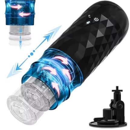 USB DC Charging Automatic Telescopic Rotating Silicone Male Masturbator Cup