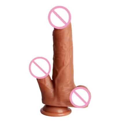 Tongue Licking Vibrating Dildo Silicone Realistic