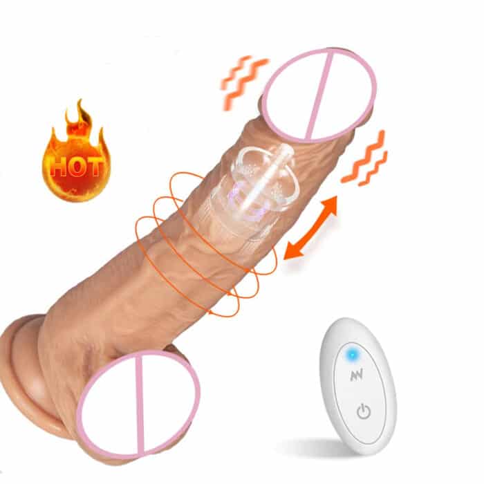 Thrusting Vibrating Dildo Silicone Sex Toy