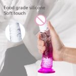 Women Transparent Dildo 8.7 Inch Two-Tone Realistic Penis with Suction Cup