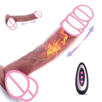 Telescopic Thrusting Vibrating Dildo – Realistic Heating Penis