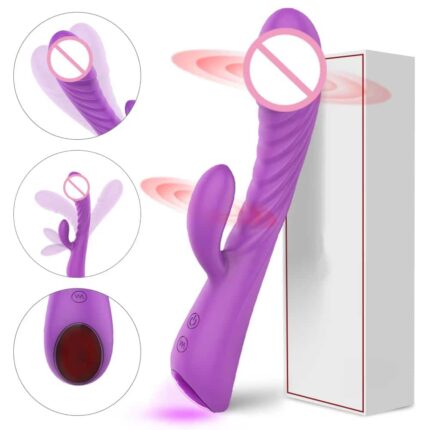 Purple Rabbit Dildo Vibrating G-Spot & Clitoral Stimulator