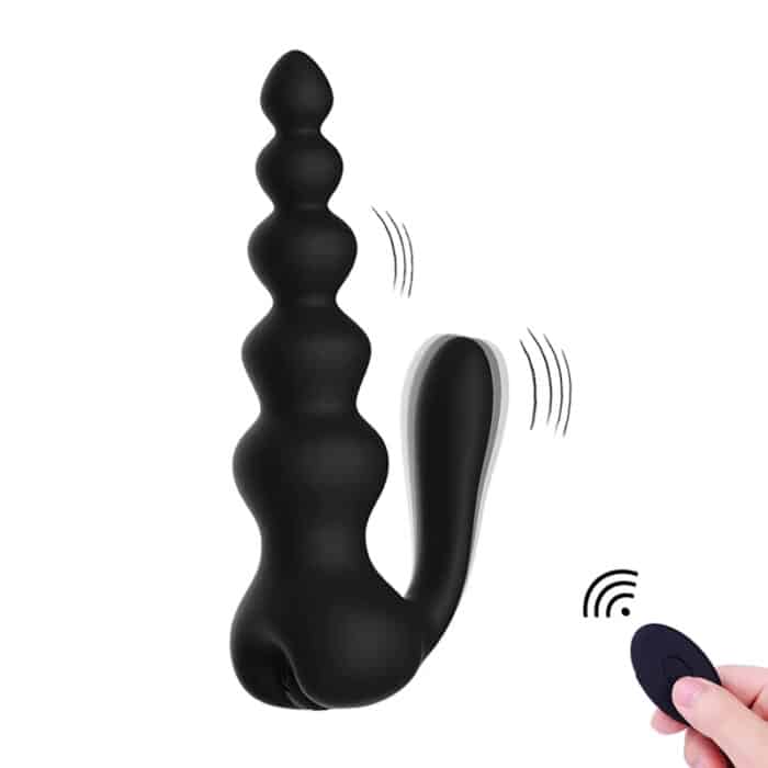 Silicone Anal Plug & Beads Vibrator – Wireless Remote Butt Plug