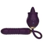 Silicone Black Long Rose Vibrator