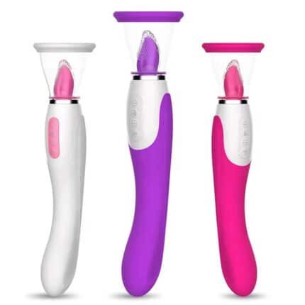 Heating Nipple Sucking Licking Tongue Vibrator
