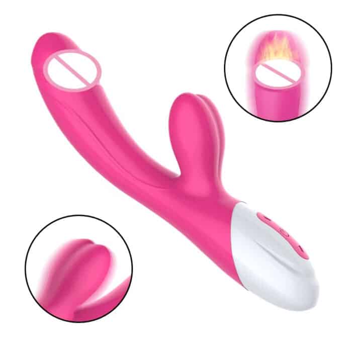 Dual Motor Massage Stick Heating Vibrator