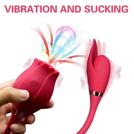 2-in-1 Rose Sucking Vibrator