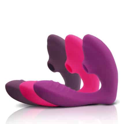 2-in-1 Strap-On Sucking Vibrator