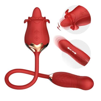 Clitoral Licking Tongue Red Yoni Rose Vibrator