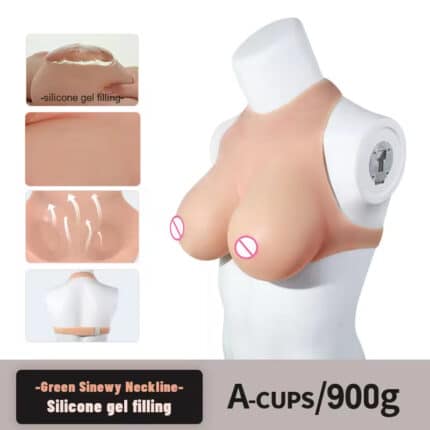 Forhe Real Skin Texture Silicone Breast Forms – False Boobs Bodysuit for Cosplay & Drag