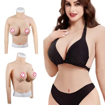 Long Sleeve Silicone Breastplate for Male Crossdresser – Full Chest Simulation