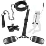 Adjustable Bed SM Kit with Handcuffs Collar Rope Blindfold Detachable Bondage Gear Sex Accessories for Couples