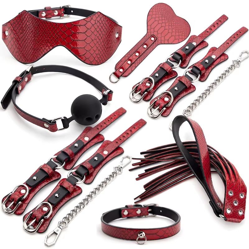 where-to-buy-BDSM Bondage Kit-from-china-supplier (1) BDSM Bondage Kit Grain Restraint Sex Toys with Paddle Whip Collar Slave Fun Game Set Crocodile for Women