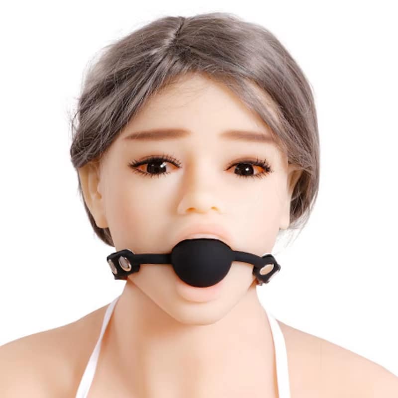 where-to-buy-BDSM Bondage Restraint-from-china-supplier (1) Adjustable Black & Red Silicone Ball Gag with PU Leather Straps – BDSM Bondage Restraint Gear for Couples Roleplay