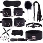 Perfect 10Pcs BDSM Bondage Set – Fetish Slave Game Kit with Eye Mask, Handcuffs, Restraints & Pain Tools for Couples